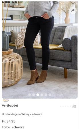 Skinny Umstandsjeans von Vertbaudet, schwarz, Grösse 42