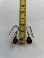Ohrringe / Ohrhänger mit Silber und Edelstein Granat