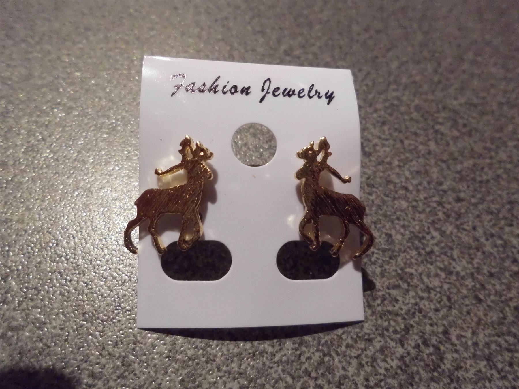 Orecchini pendenti & Orecchini a lobo: Ohrstecker Hirsch, goldfarbig, Fashion – Nuovo e nell'imballaggio originale da Zürich venduto da abraxas1291
