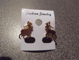 Ohrstecker Hirsch, goldfarbig, Fashion