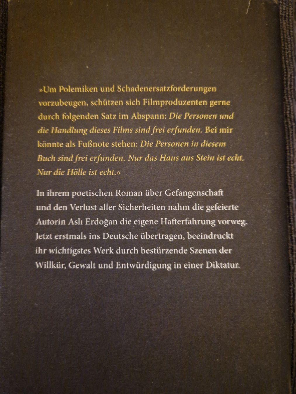 Bücher: Asli Erdogan Das Haus aus Stein – Gebraucht aus Neuhausen am Rheinfall von Alchimista 1