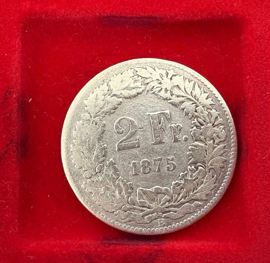 Alle Münzen: 2.00 Franken Stück 1875 - silber – Gebraucht aus Samedan von Gischpel25