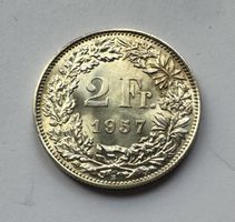 1957 2 Franken stgl *Prachrsexemplar*