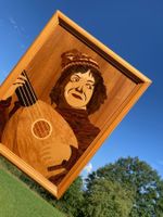 Holzbild Clown von R. Heinzelmann Intarsien-Bild Handarbeit