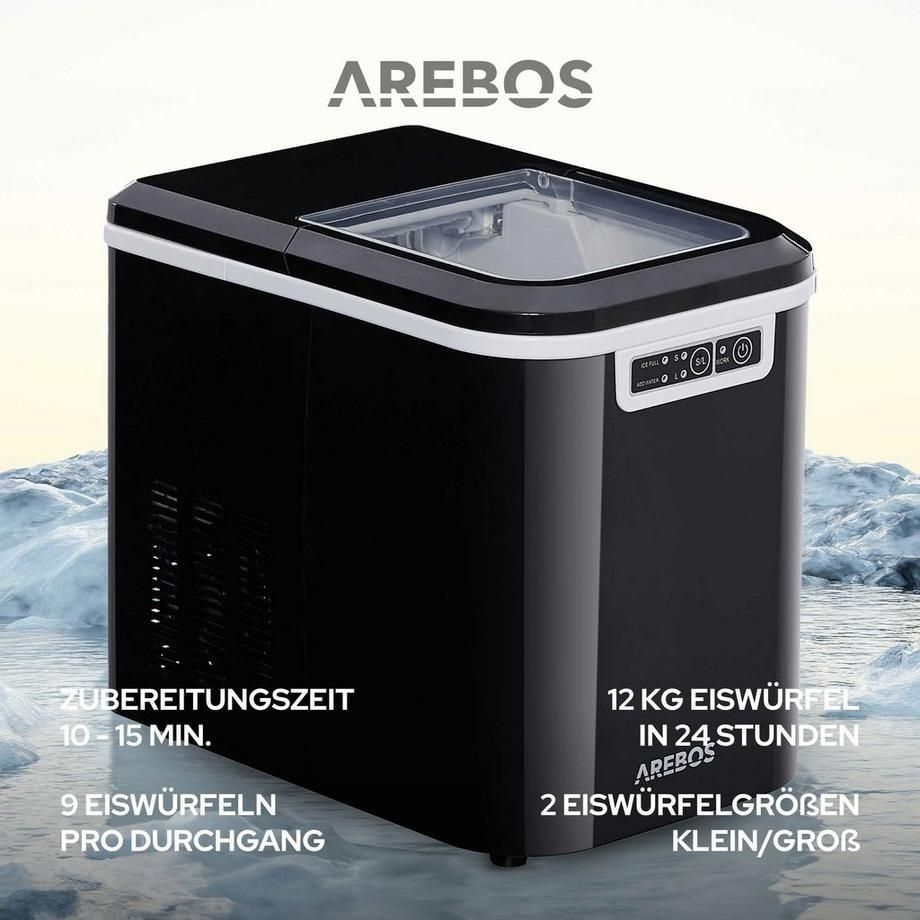 Elettrodomestici da cucina: Arebos Eiswürfelmaschine 2,2L Icemaker Eiswürfelbereiter – Nuovo (secondo la descrizione) da Nebikon venduto da warendiscount 3