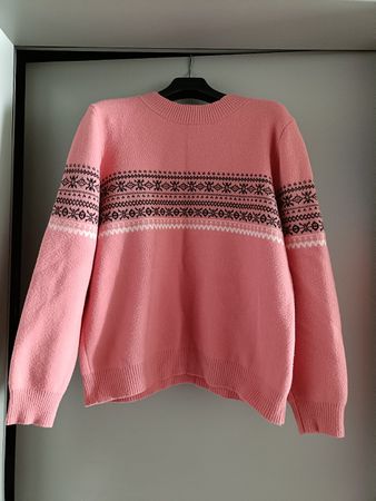 Chicorée Pullover, Grösse eher L, Rosa mit Muster, Winter