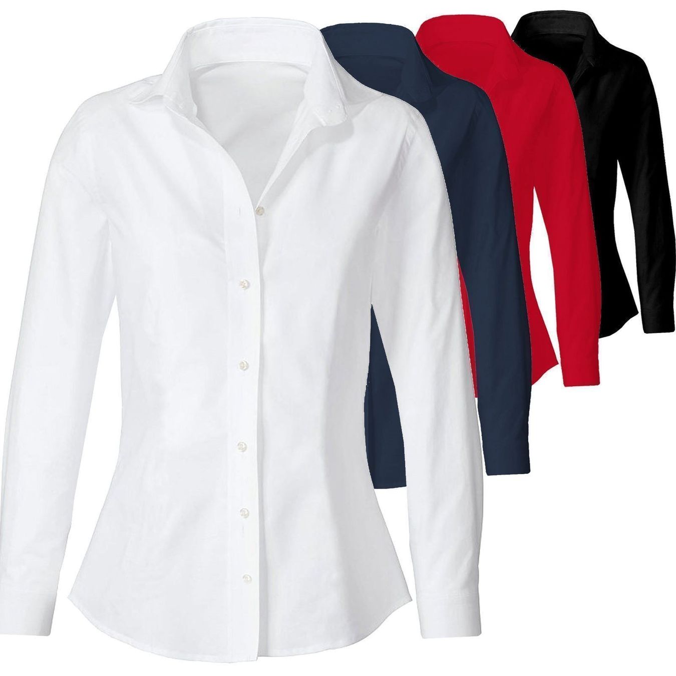 Camicette: Bluse Stretch 40 s/w, 42 rot/blau – Nuovo e nell'imballaggio originale da Turbenthal venduto da Pinkerton72 1