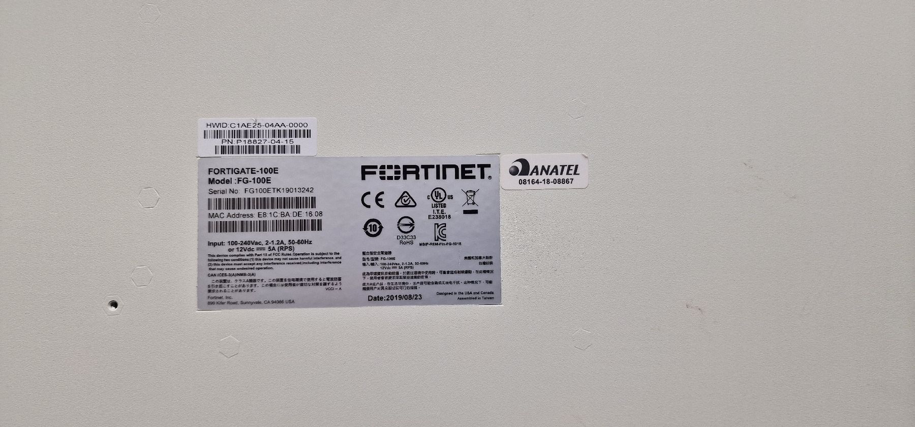 Fortinet Firewall: Fortinet Fortigate 100E – Usato da Gerlafingen venduto da dulifuli 3