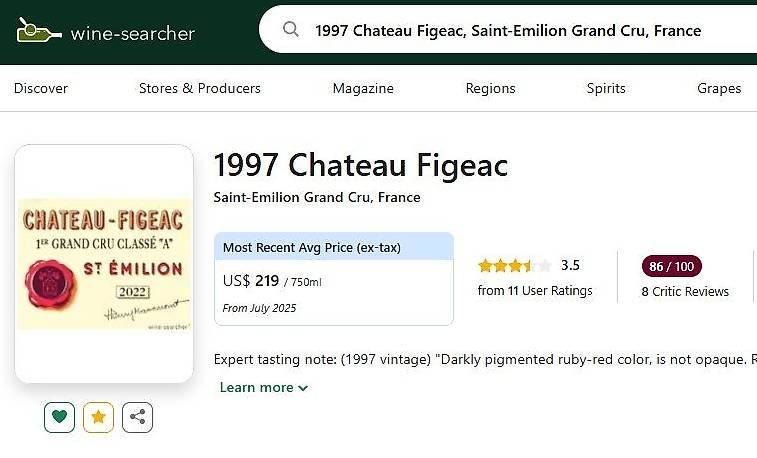 Vins: Chateau Figeac 1997 – D'occasion à Porza par Marti24 3