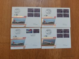 4 Flugbriefe Pro Aeroflüge OST, NORD, SUD, WEST. 30.4.1981