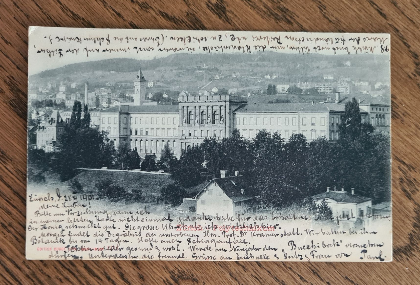 Cartoline postali: Polytechnikum Zürich (ETH) 1901 – Usato da Ebikon venduto da Donar50