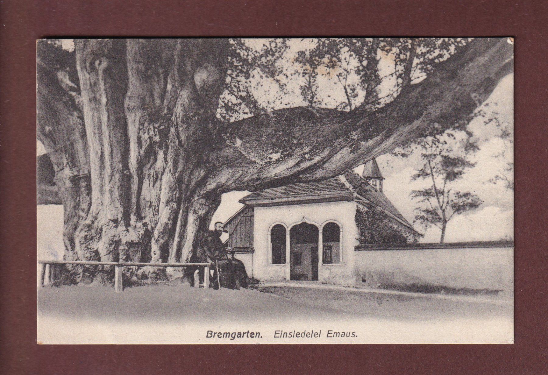 Cartoline postali: BREMGARTEN - Einsiedelei Emaus - 1910 – Usato da Pully venduto da nicecards-shop