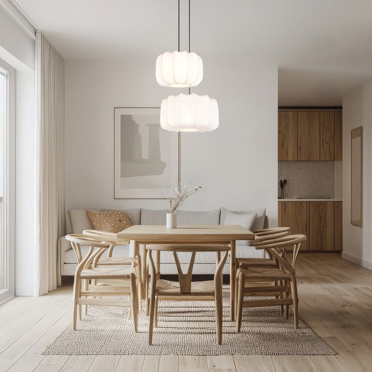Kronleuchter & Deckenlampen: Pendelleuchte, Weiss, Stoff, 40 cm Ø – Neu (gemäss Beschreibung) aus Kreuzlingen von Smart-Light 3