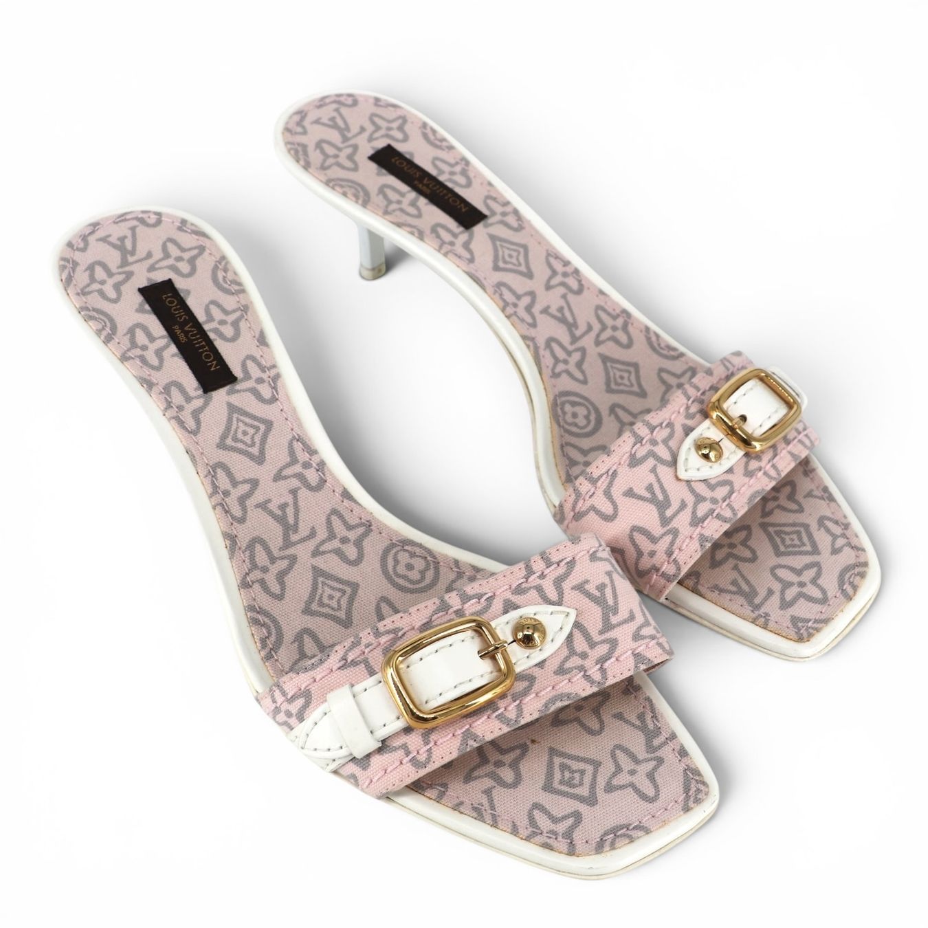 Louis Vuitton Scarpe da donna: Louis Vuitton Mules kitten heel rosa Gr. 37.5 – Usato da Binningen venduto da Designerlabels 6