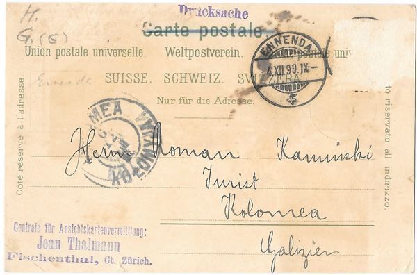 Cartoline postali: Ennenda farbige Lithografie 3 Bilder – Usato da Olten venduto da clotaldi 1