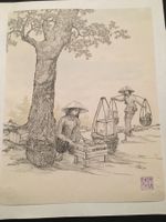 Japanische Tuschzeichnung Jg 77,