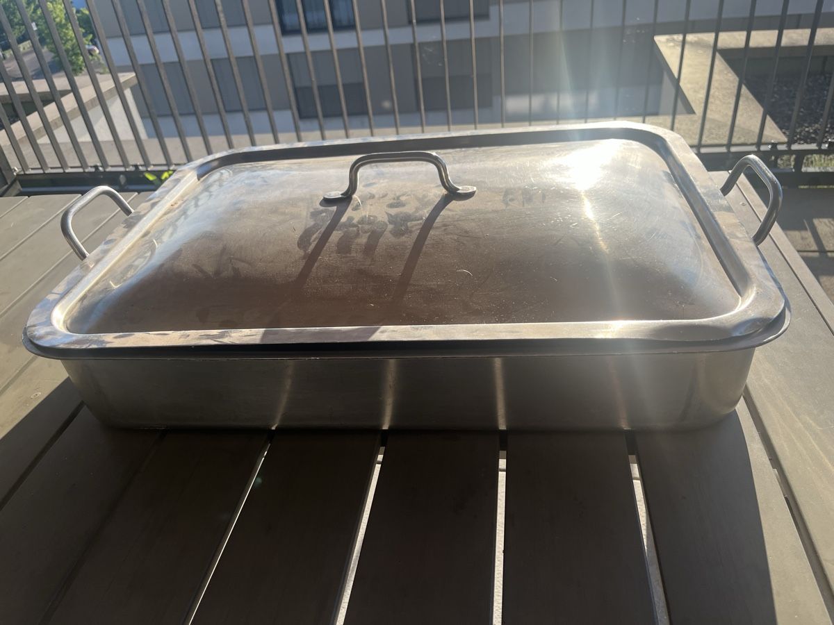 Elettrodomestici da cucina: Edelstahl Bräter mit Deckel, 70x50x15cm – Usato da Baar venduto da dej_v78t