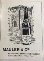 Vintage Reklame, Mauler Champagner, Wein, 1953