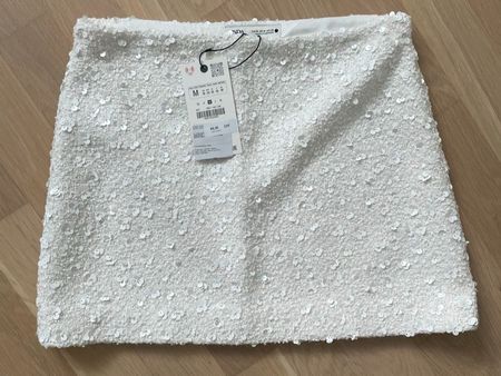 Zara Rock Pailletten Weiss Gr. M Neu! Bride Wedding Hochzeit