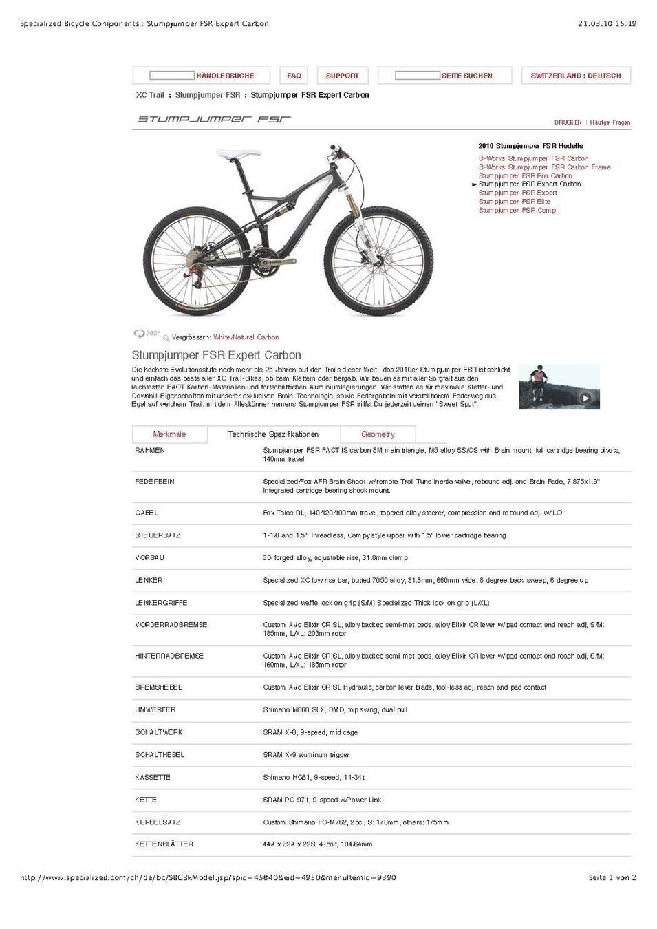 Specialized Velos: Specialized Stumpjumper FSR carbon – Gebraucht aus Knutwil von Sim222 4