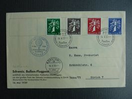 1939 Schweiz. Ballon-Flugpost/Landi Zürich  Fr. 4.--