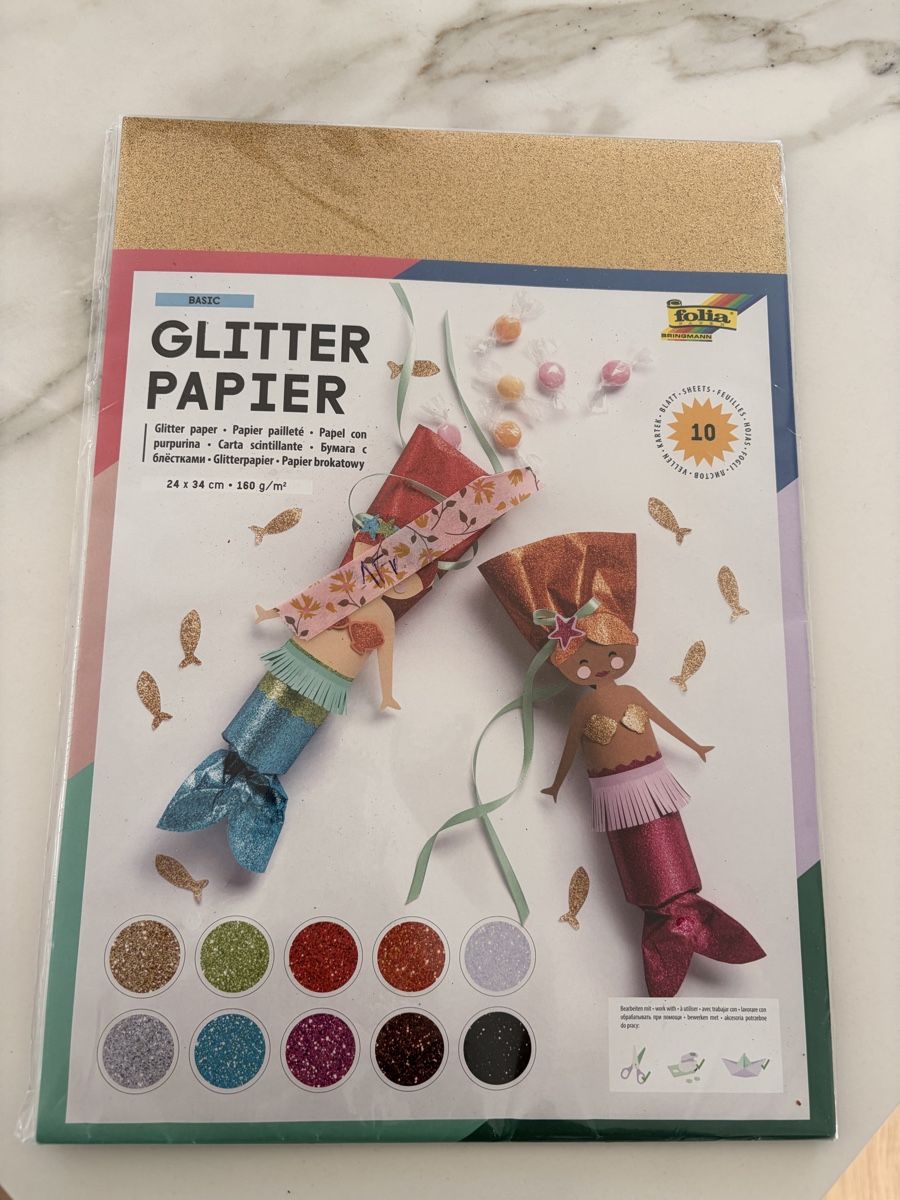 Carta: Glitzer Papier Set, 10 Blatt, Bastelspass – Nuovo e nell'imballaggio originale da Wallisellen venduto da andrea.winter