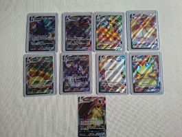 Pokémon Karten Set: 9x VMAX Sammlung (Evoli Mimigma uvm)