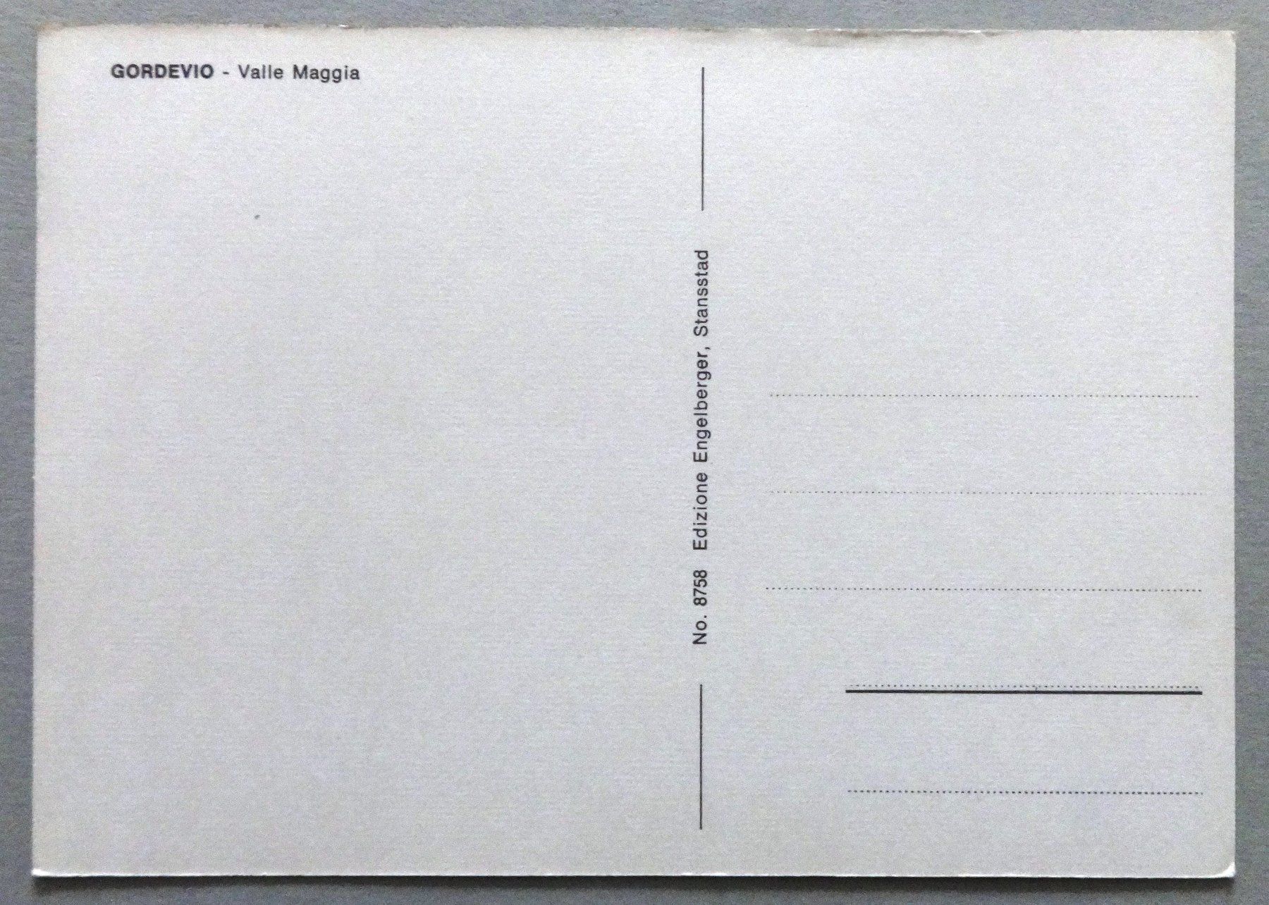 Cartoline postali: Gordevio - Valle Maggia – Usato da Fétigny venduto da Billy2miny 1