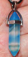 Halskette B-684 – Streifen Achat Hexagonal – 3,3 cm
