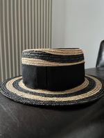 Eugenia Kim Two-Tone Straw Hat With Black Ribbon