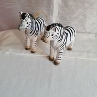 2er Set Zebra Figuren, Deko-Figuren, neuwertig, Holz