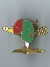Placchette & Badge: Lustiger Tennis Pin – Usato da Zürich venduto da t24_de