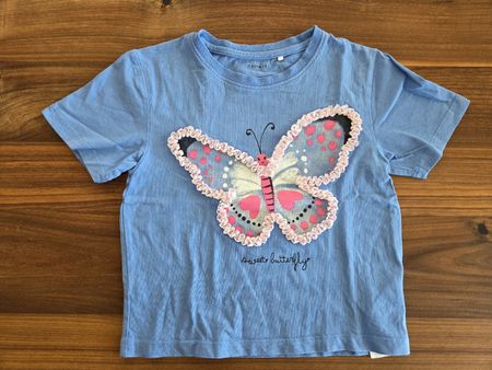 Name it T-Shirt Schmetterling hellblau Gr.110(kleiner)
