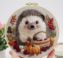 DIY-Stickerei-Set-Igel-Korb-Geschenk-Dekoration-Sticken
