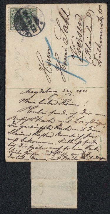 Cartoline postali: Leporello-AK Magdeburg, Briefträger mit – Usato da Berlin venduto da bartko-reher 1