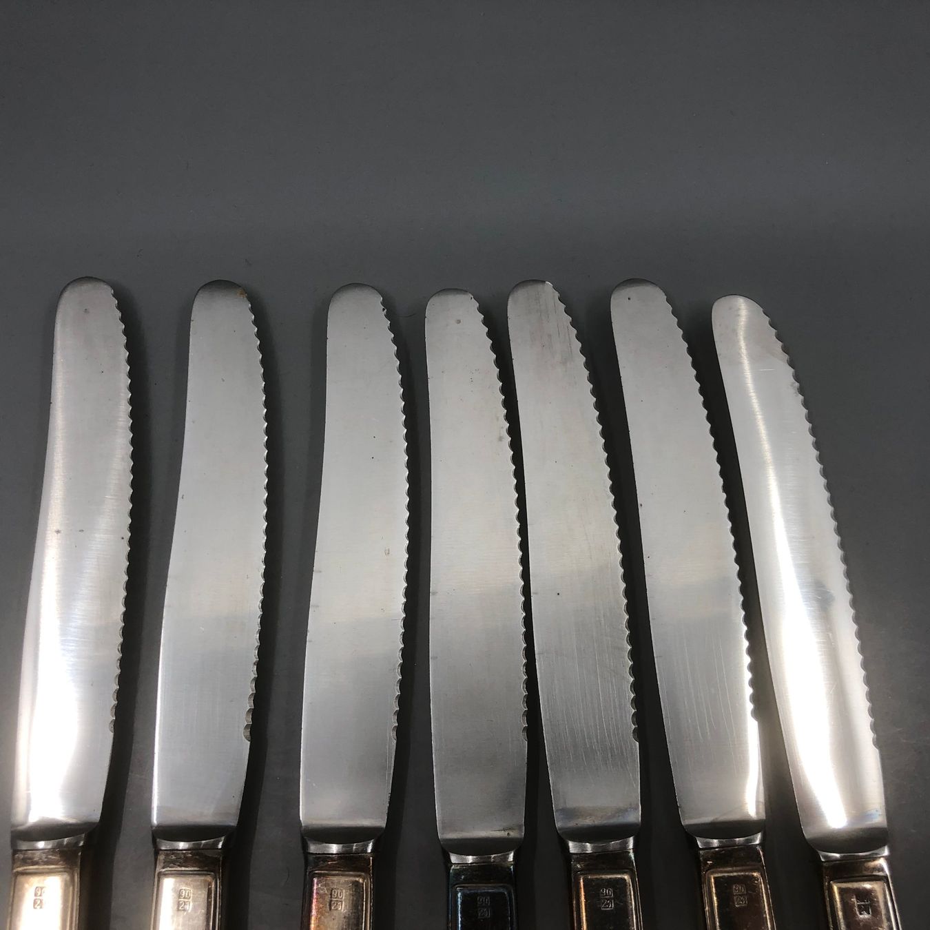 Coltelli: 7 Messer versilbert Bruckmann Steakmesser – Usato da Basel venduto da Tiabeanie 6