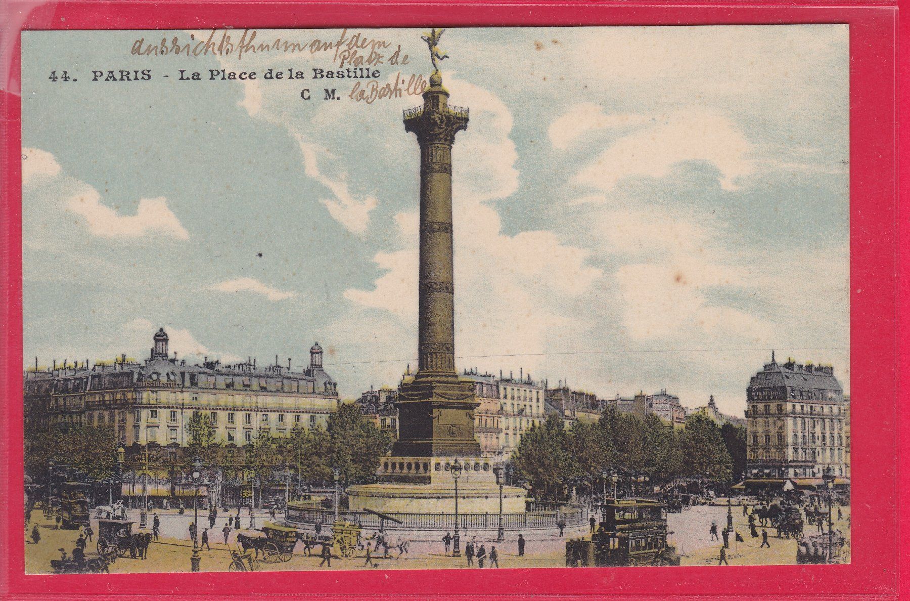 Cartoline postali: PARIS, LA PLACE DE LA BASTILLE – Usato da Oberrieden venduto da Gebirgsstelze