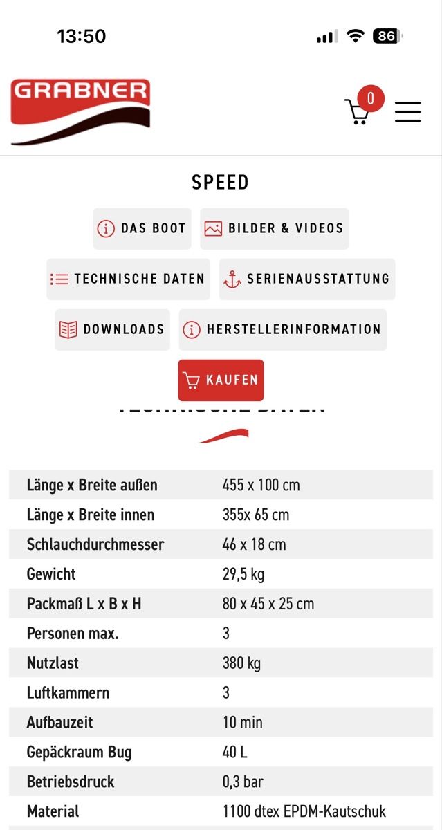Barche: Grabner Schlauchboot Speed – Usato da Zürich venduto da specialized01 4
