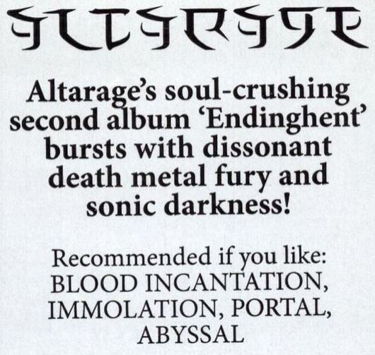 CD: Altarage - Endin...(Digi) – Usato da St-Cergue venduto da VeganWarrior 2