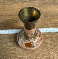 Vintage Blumenvase Messing und Keramik, Herbst Deko Idee ...