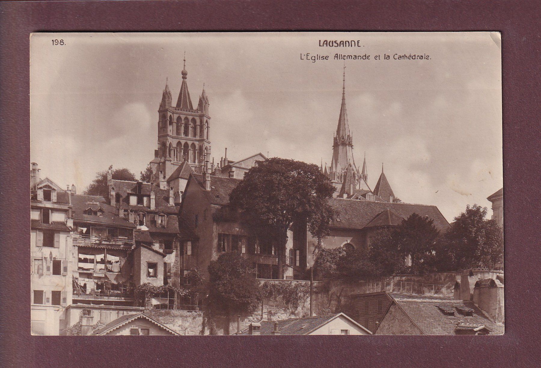 Ansichtskarten: LAUSANNE - Eglise Allemande - 1920 – Gebraucht aus Pully von nicecards