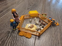 Playmobil Gehege mit Hasen und Figuren guter Zustand