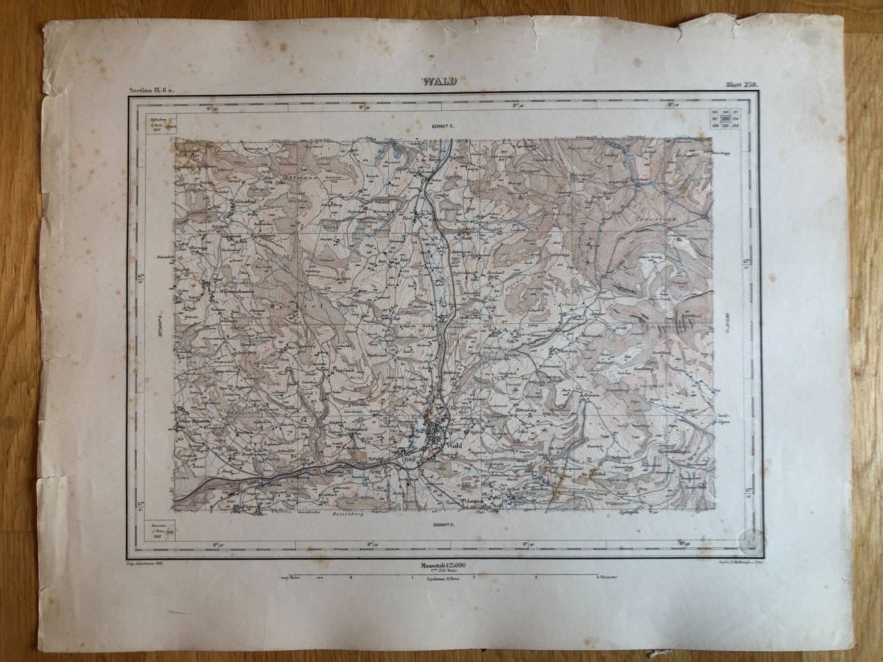 Landkarten & Atlanten: Siegfriedatlas Bl. 230: Wald 1882 – Gebraucht aus Zürich von allp