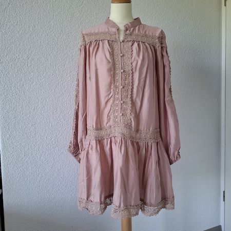 Sommer/Strand Kleid, Grösse S/M, Altrosa mit Spitze, Top!