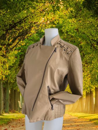NEU Jacke Beige Kunstleder Gr.M/L