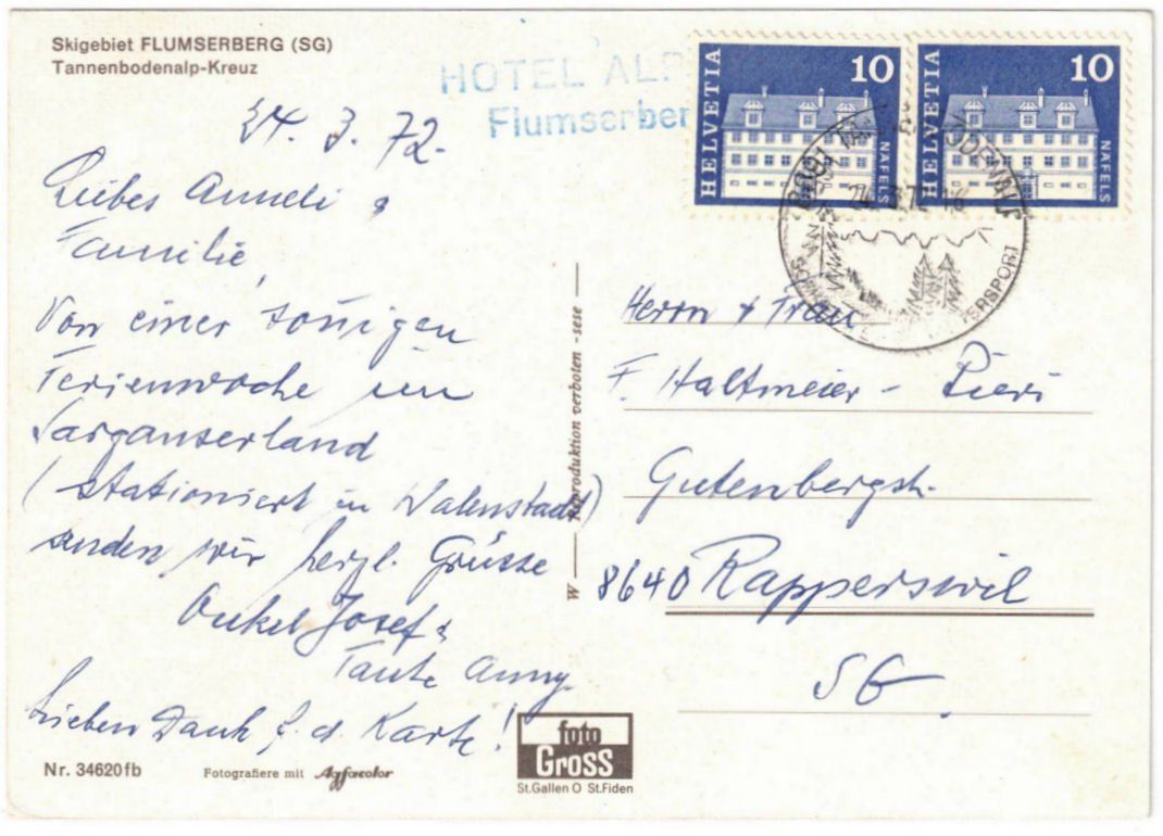 Cartoline postali: Flumserberg - 4 Bild AK – Usato da Binningen venduto da Mountainrider 1