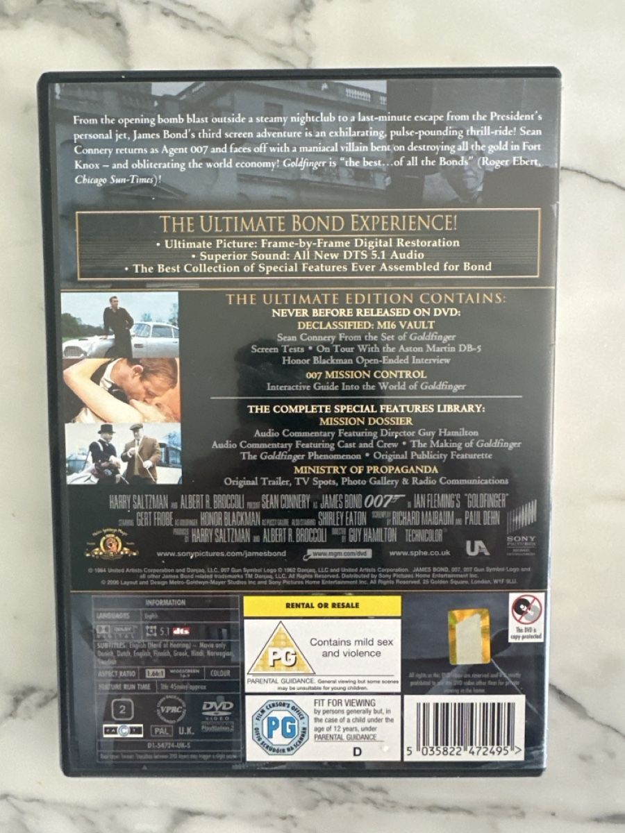 Tutti i DVDs: James Bond - Goldfinger Ultimate Edition 2 DVD – Usato da Coppet venduto da Niushork 2