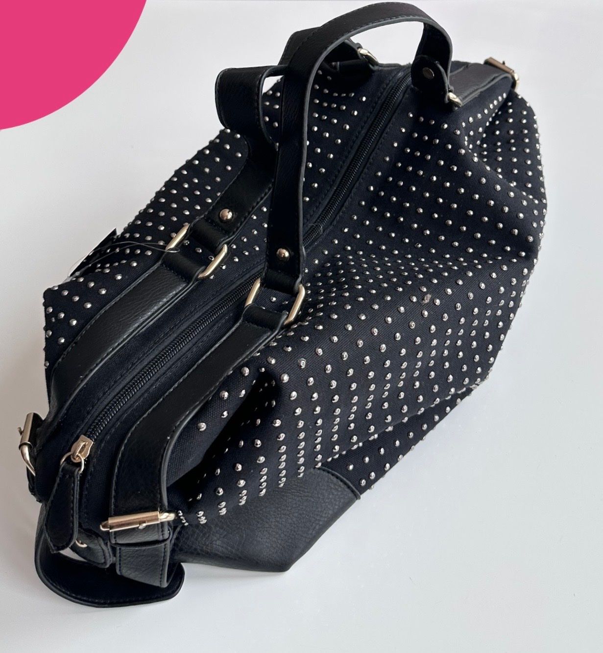 Taschen für Damen: NEU Nieten Handtasche schwarz 50% – Neu und originalverpackt aus Rickenbach b. Wil von sunneschii_ 2