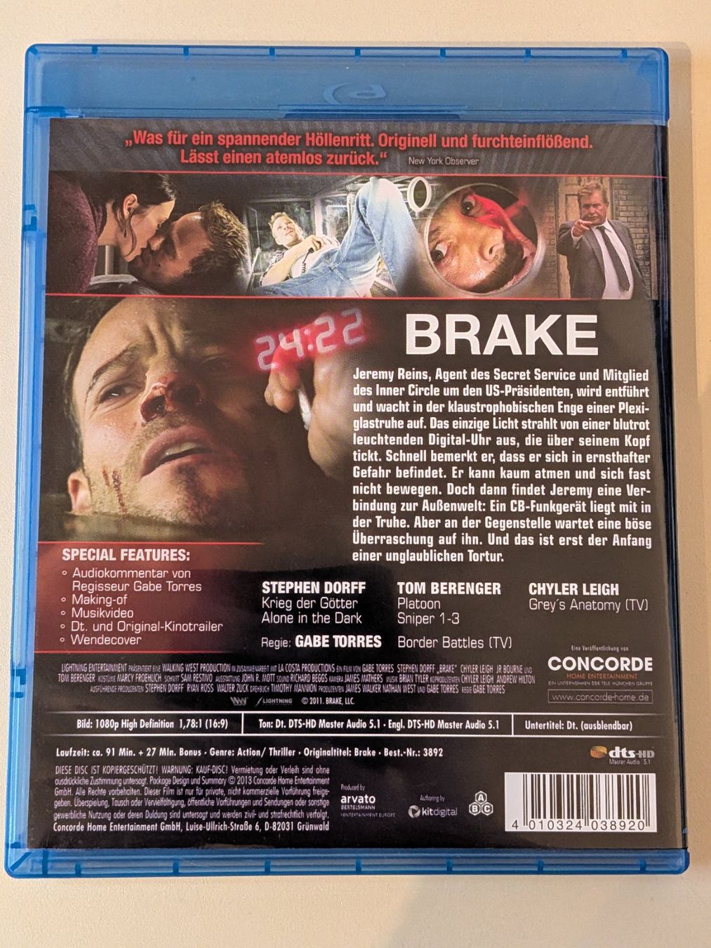Tutti i DVDs: "Brake" mit Stephen Dorff [Blu-ray] – Usato da Port venduto da gecotom 1