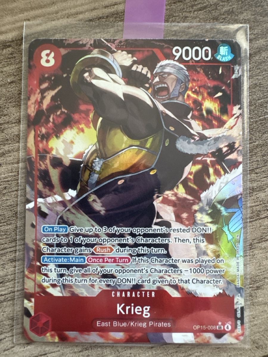 Bandai Cartes à collectionner: One Piece TCG OP15-008 Krieg SR AA – Neuf (Voir description) à Luzern par kel_k28d